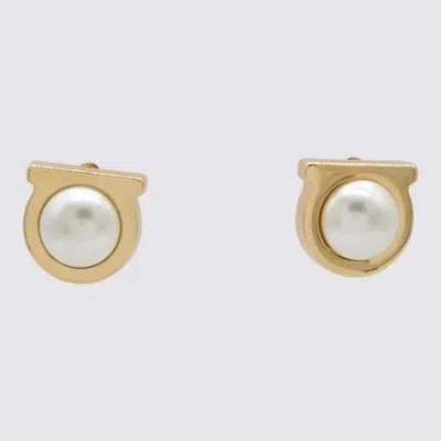 Ferragamo Gold And Pearl Earrings