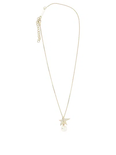 Ferragamo Gold Asymmetrical 3d Star Pendant Necklace For Women