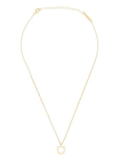 Ferragamo Gold-colored Necklace With Gancini Charm In Brass Woman