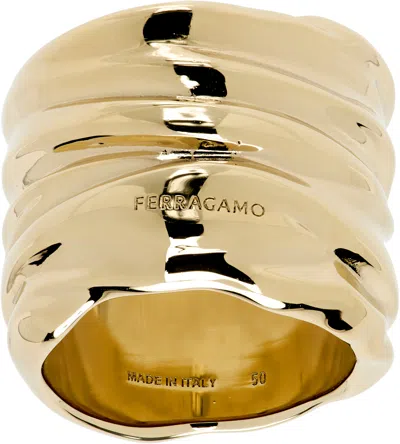 Ferragamo Gold Draped Ring