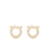 Ferragamo Gancini Earrings Gold-tone Finish Pearl Embellishments