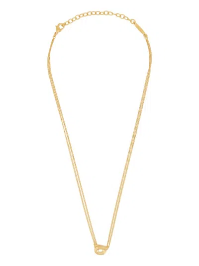 Ferragamo Gold-finish Pendant Necklace With Dual Chains