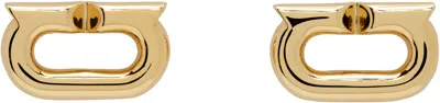 Ferragamo Gold Gancini Cuff Links In Oro Giove