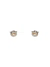 Ferragamo Gold Gancini Earrings With Rhinestones - Size 10<br/>
