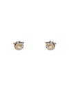 Ferragamo Gold Gancini Earrings With Rhinestones - Size 10<br/>