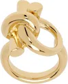 Ferragamo Gold Gancio Ganpierce Ring In 001 Oro