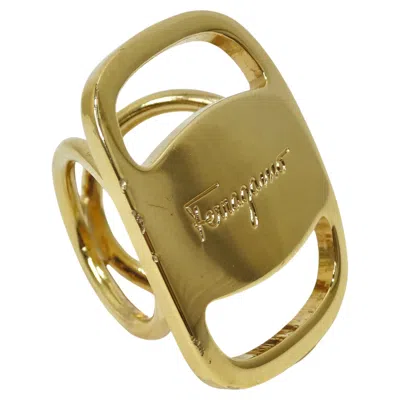 Pre-owned Ferragamo Gold Large Ring In Multi