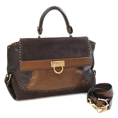 Pre-owned Ferragamo Gold Leather Handbag Shoulder Bag ()