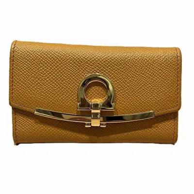 Pre-owned Ferragamo Gold Leather Keycase () In Multi