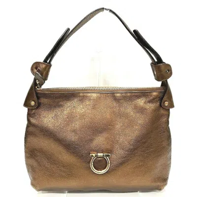 Pre-owned Ferragamo Gold Leather Shoulder Bag ()