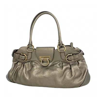 Pre-owned Ferragamo Gold Leather Shoulder Bag ()