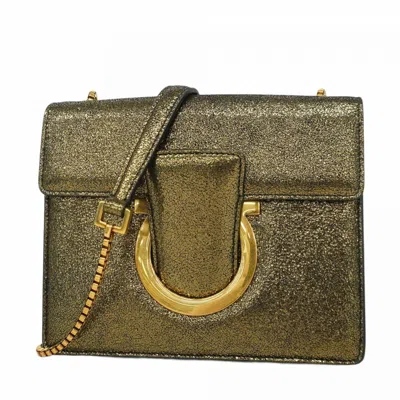 Pre-owned Ferragamo Gold Leather Shoulder Bag () In Multi