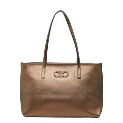 Pre-owned Ferragamo Gold Leather Shoulder Bag Tote Bag () In Multi