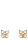 Ferragamo Golden Earrings In The Shape Of A Logo In Gold
