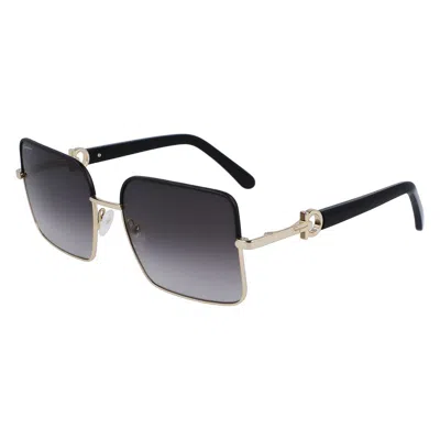 Ferragamo Gold Metal Sunglasses In Silver