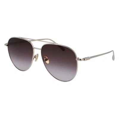 Ferragamo Gold Metal Sunglasses In Metallic