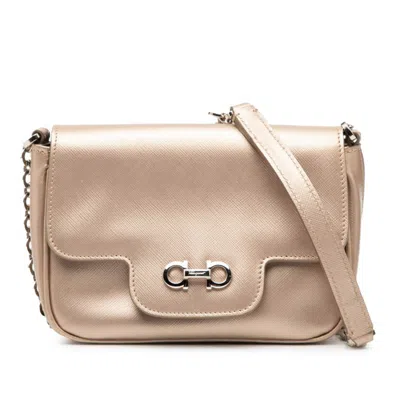 Pre-owned Ferragamo Gold Pink Leather Shoulder Bag () In Multi
