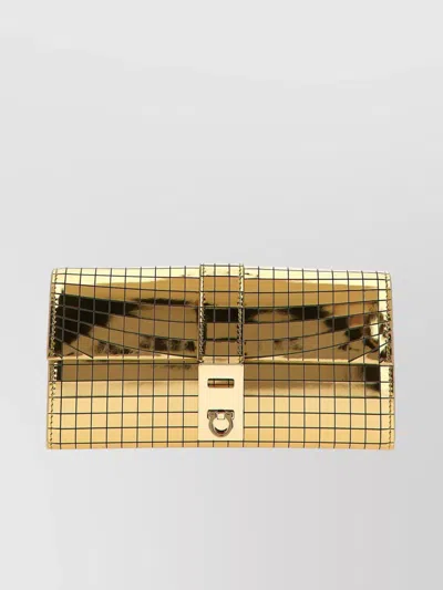 FERRAGAMO 'GOLDEN CHAIN GRID PATTERN WALLET'