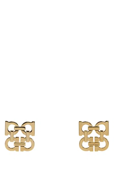 Ferragamo Golden Earrings In The Shape Of A Logo