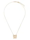 Ferragamo Crystal Embellished Four Gancini Pendant Necklace