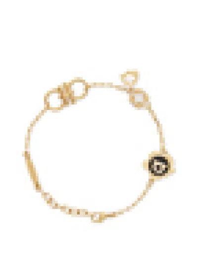 Ferragamo Golden Gancini-charm Bracelet In Burgundy
