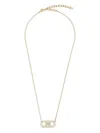 Ferragamo Crystal Pendant Chain Necklace With Adjustable Length In Gold