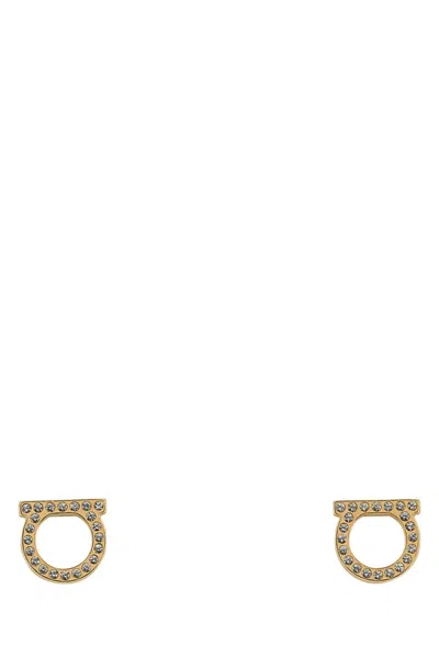 Ferragamo Gancini Embellished Earrings In Gold