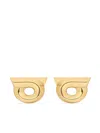 Ferragamo Geometric Stud Earrings Polished Finish In Golden