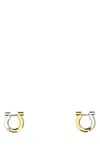 Ferragamo Two-tone Design Metal Hoop Earrings