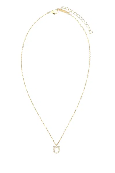 Ferragamo Golden Gancini Pendant Necklace