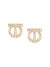 Ferragamo Gancini Crystal-embellished Earrings In Gold