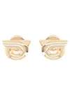 Ferragamo Elegant Brass Hoop Earrings For Women In Golden
