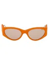 Ferragamo Golden Karung Leather Sunglasses In Orange