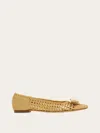 Ferragamo Ballet Flat With New Vara Plate