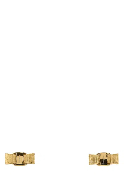 Ferragamo Golden Signature Bow Earrings