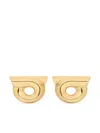 Ferragamo Geometric Stud Earrings Polished Finish In Golden