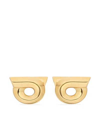 FERRAGAMO GOLDEN STUD EARRINGS