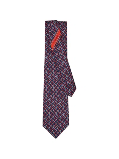 Ferragamo Good Luck Print Silk Tie In Multi