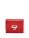Ferragamo Gancini Flip-lock Leather Wallet In Red