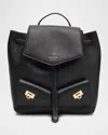 Ferragamo Grain Leather Backpack In Black