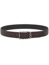 Ferragamo Grained Leather Gancini Motif Reversible Belt In Brown