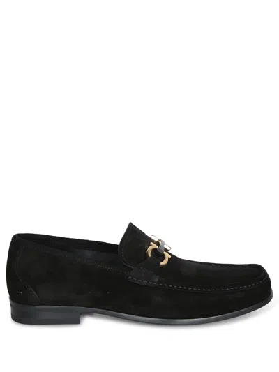 Ferragamo Grandioso Black Suede Loafer
