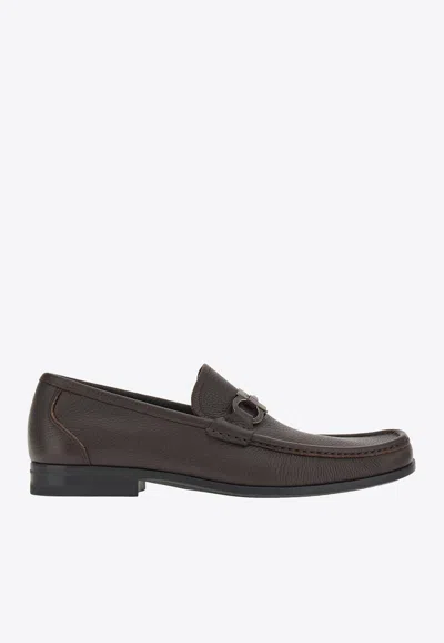 Ferragamo Grandioso Gancini Leather Loafers