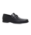 Ferragamo Gancini Ornament Loafers In Calf Leather In Black