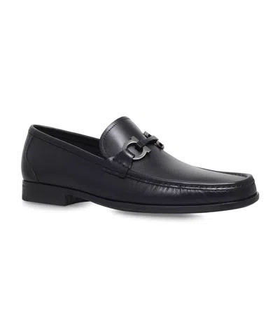 FERRAGAMO GRANDIOSO LEATHER BIT LOAFERS