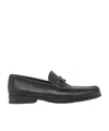 Ferragamo Grandioso Grained Leather Loafers In Black