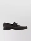 Ferragamo Grandioso Textured Leather Loafers In Black