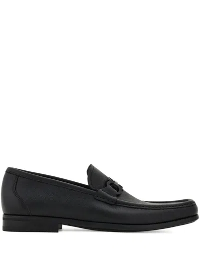 Ferragamo Grandioso2 Leather Loafers With Gancini Buckle In Black