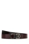 FERRAGAMO GRAPE LEATHER REVERSIBLE BELT