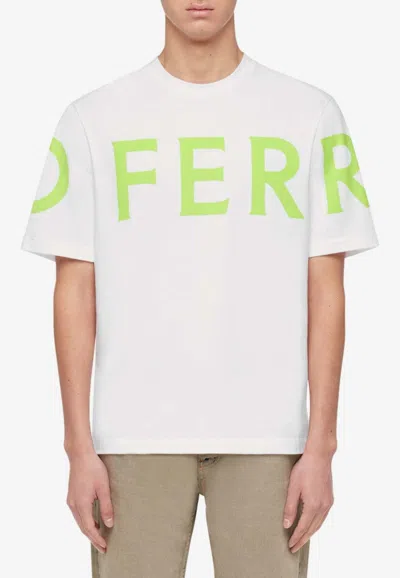 Ferragamo Graphic Logo Short-sleeved T-shirt In White